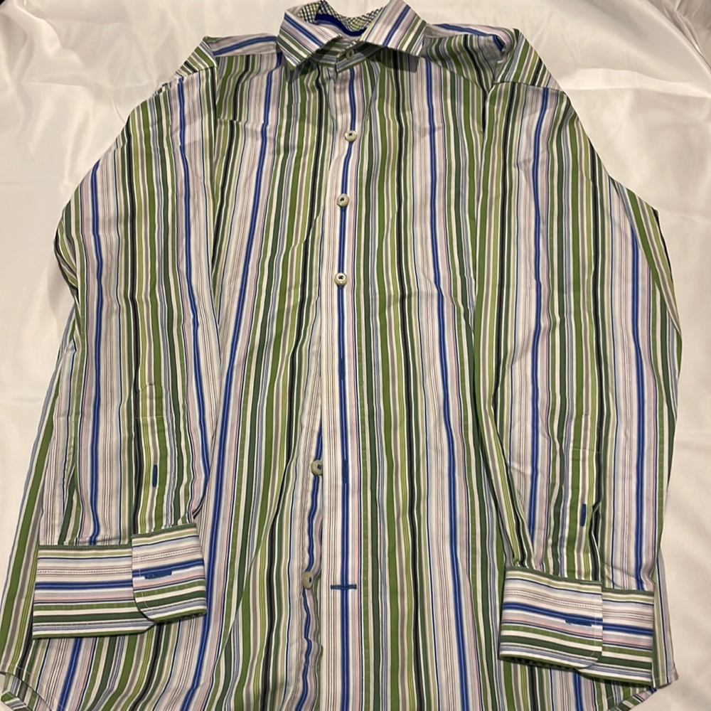 Boys dress shirt. Thomas Dean size 10-12 Medium.